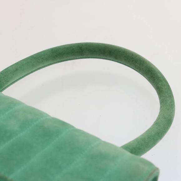 CHANEL Hand Bag Suede Green CC Auth 68731A - Picture 8 of 16